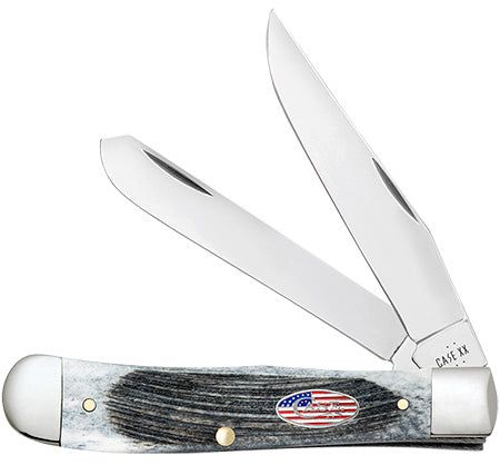 Case XX Trapper - Gray Bone Sawcut Jig Handle - Tru-Sharp Stainless Steel - 53060