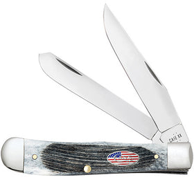 Case XX Trapper - Gray Bone Sawcut Jig Handle - Tru-Sharp Stainless Steel - 53060