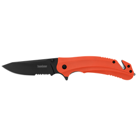 Kershaw Barricade Serrated - Orange Handle - Black Oxide 8Cr13MoV Blade - 8650ST - SNK/WTO - Home Office