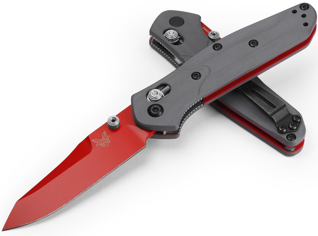 Benchmade 945 Mini Osborne - SHOT Show Limited Edition - Grey G10 - Red Cerakote CPM-S90V - 945RD-2401