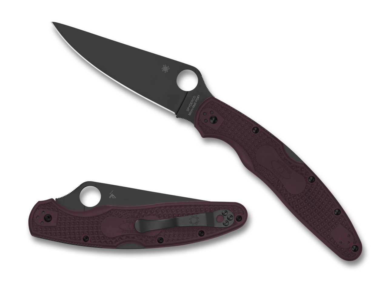 Spyderco Police 4 - Sprint Run - Burgundy FRN - CTS-PD#1 Blade - C07BGBKP4