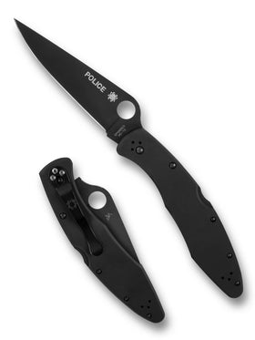 Spyderco Police - Black Stainless Steel Handle - Black VG-10 Blade - C07BKP
