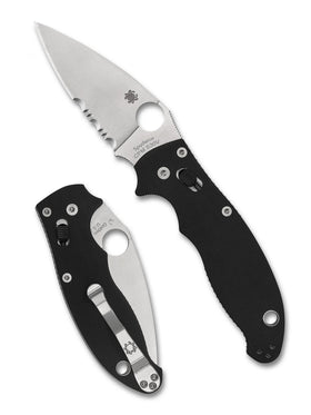 Spyderco Manix 2 - Black G-10 Handle - Partially Serrated S30v Blade - C101GPS2