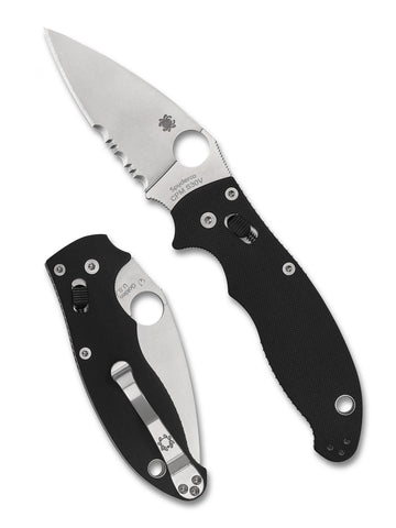 Spyderco Manix 2 - Black G-10 Handle - Partially Serrated S30v Blade - C101GPS2