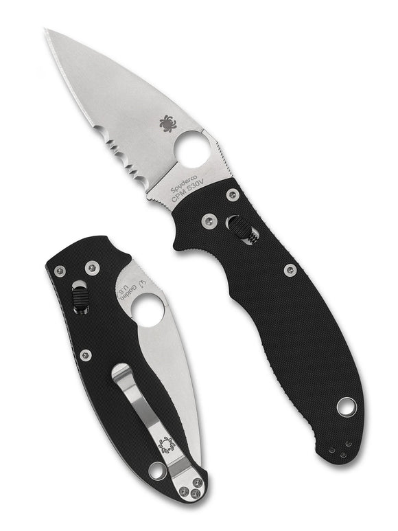 Spyderco Manix 2 - Black G-10 Handle - Partially Serrated S30v Blade - C101GPS2