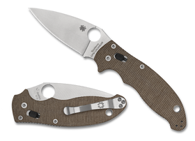 Spyderco Manix 2 - Brown Canvas Micarta - CPM-CRUWEAR - C101MPCW2