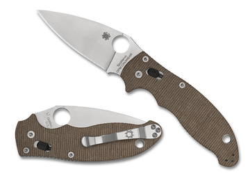Spyderco Manix 2 - Brown Canvas Micarta - CPM-CRUWEAR - C101MPCW2