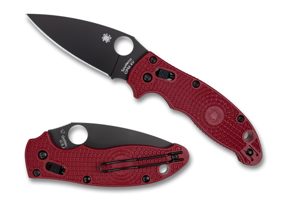 Spyderco Manix 2 Lightweight - Red FRN - Black CPM-4V Blade - St. Nick's Knives Exclusive - C101PRDBK2