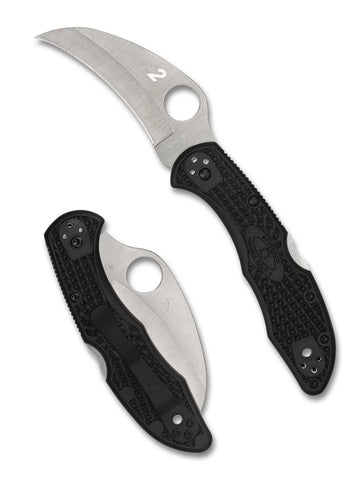Spyderco Tasman Salt 2 - Black FRN Handles - H-2 Satin Hawkbill Blade - C106PBK2