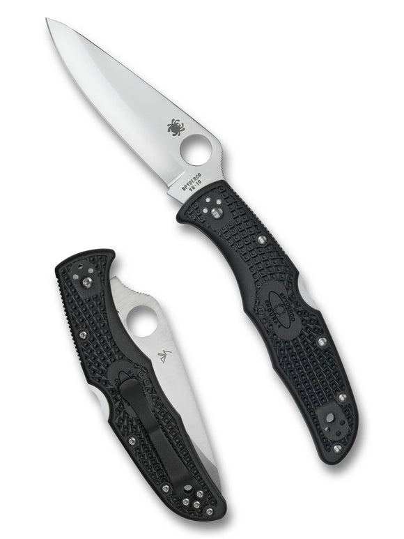 Spyderco Endura 4 - Black FRN Handles - Satin Plain VG10 Blade - C10PBK