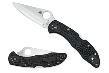 Spyderco Delica 4 - Black FRN Handles - VG10 Satin Plain Blade - C11PBK