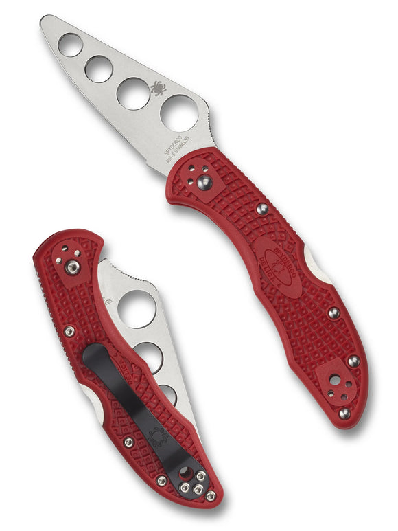 Spyderco Delica 4 Trainer - Red FRN Handles - Unsharpened Blade - C11TR