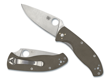 Spyderco Tenacious - Plain Edge CPM-M4 - Brown G10 - C122GBNM4P - CLOSEOUT