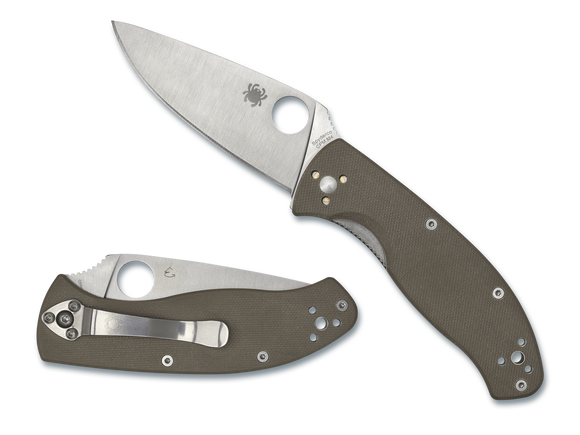 Spyderco Tenacious - Plain Edge CPM-M4 - Brown G10 - C122GBNM4P - CLOSEOUT