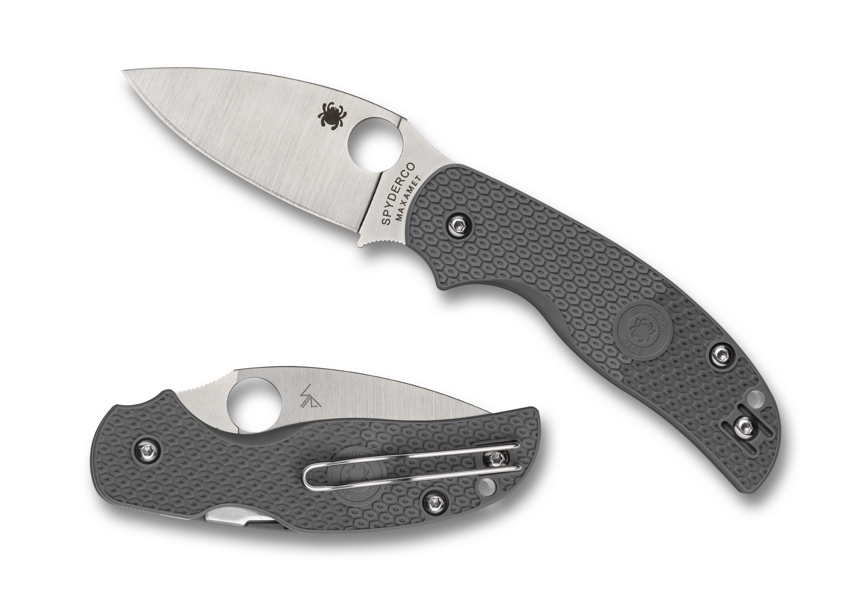 Spyderco Sage 5 - Gray Lightweight Handle - Maxamet - C123PGY