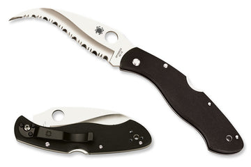 Spyderco Civilian - Black G-10 Handles - VG10 Serrated Blade - C12GS