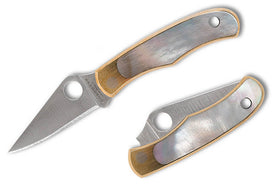 Spyderco Bug - Nickel Silver - Abalone Inlay - 12c27 Blade - C133AP