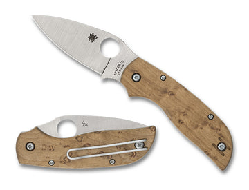 Spyderco Chaparral SlipIt - Birdseye Maple Wood Handle - Plain Edge CTS-XHP - C152NLWDP