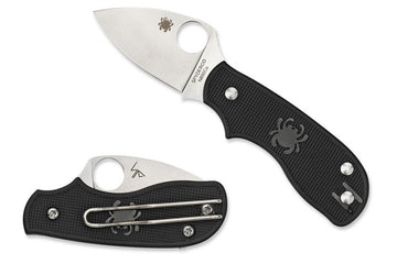 Spyderco Squeak - Black FRN Handles - N690CO Satin Plain Blade - C154PBK