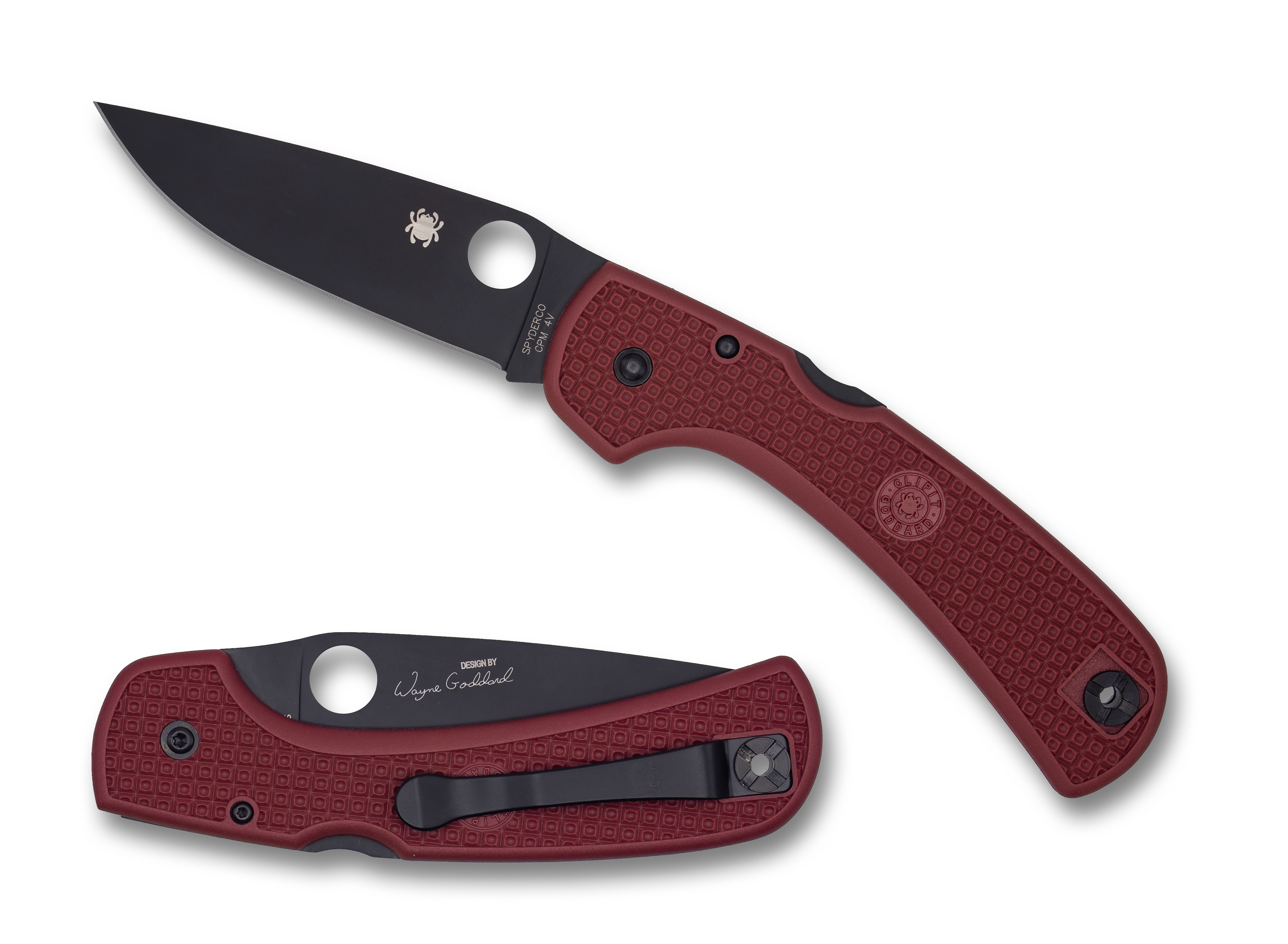Spyderco Goddard - Red FRN - Black CPM-4V Blade - St. Nick's Knives Exclusive - C16FPRDBK