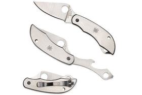 Spyderco ClipiTool Bottle Opener/Screwdriver - Stainless Steel Handles -  8Cr13MoV Blade - C175P
