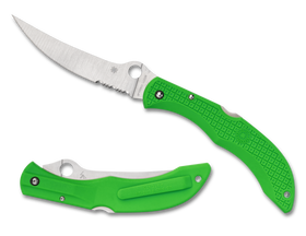 Spyderco Catcherman Salt - Sprint Run - Partially Serrated LC200N - Green FRN - C17PSGR