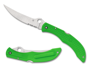 Spyderco Catcherman Salt - Sprint Run - Partially Serrated LC200N - Green FRN - C17PSGR