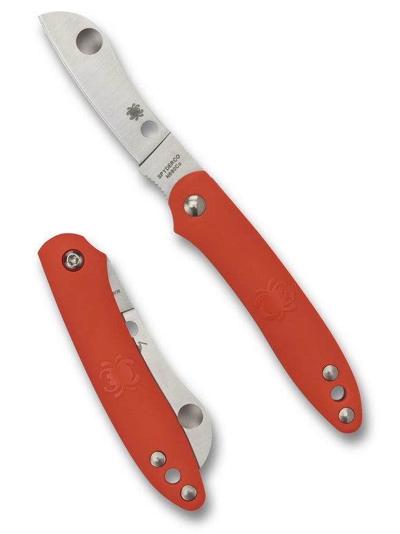 Spyderco Roadie Slipjoint - Orange FRN Handles - N690Co Plain Sheepsfoot Blade - C189POR