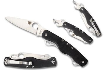 Spyderco ClipiTool Standard - Black G10 Handles - Multi-Function Folder - C208GP