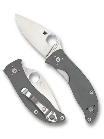 Spyderco Alcyone - Gray G10 Handles - CTS BD1N Satin Plain Blade - C222GPGY