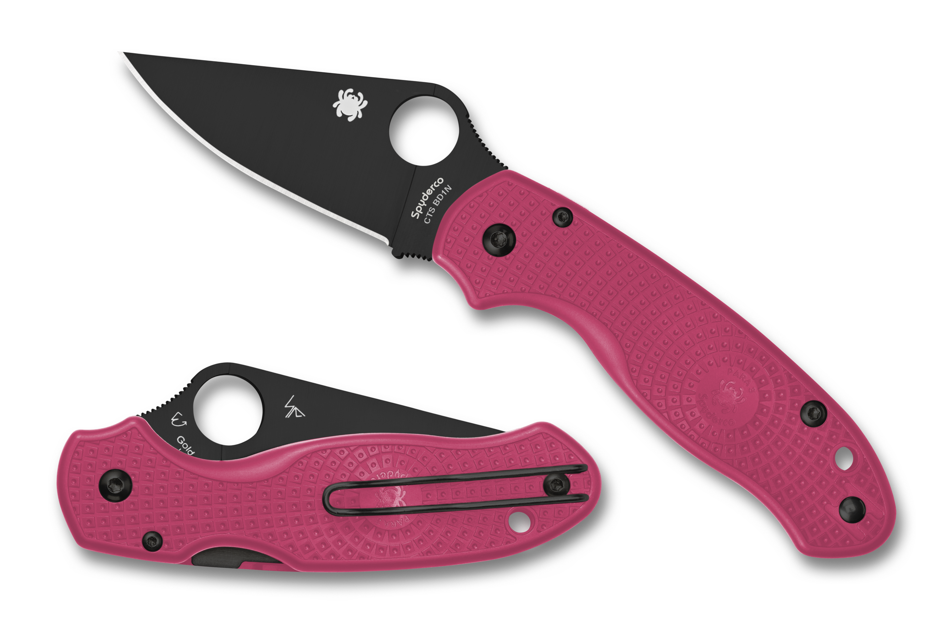 Spyderco Para 3 Lightweight - Pink FRN - Black Blade - C223PPNBK