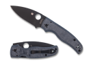 Spyderco Shaman - St. Nick's Knives Exclusive -  "Blue Jean" Canvas Micarta Handle -  Black CPM-REX 76 Blade - C229MBLRX76BKP-1
