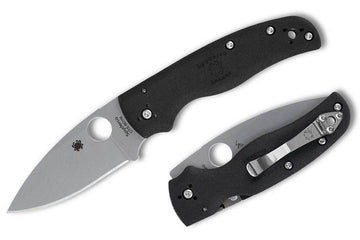 Spyderco Shaman Lightweight - Black FRN Handle - Stonewash BD1N Blade - C229PBK