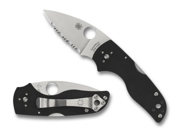 Spyderco Lil’ Native Mid Backlock - Black G10 - Serrated CPM-S30V - C230MBGS