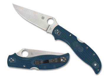 Spyderco Stretch 2 XL Lightweight  - Blue FRN - Plain Edge K390 Blade - C258FPK390