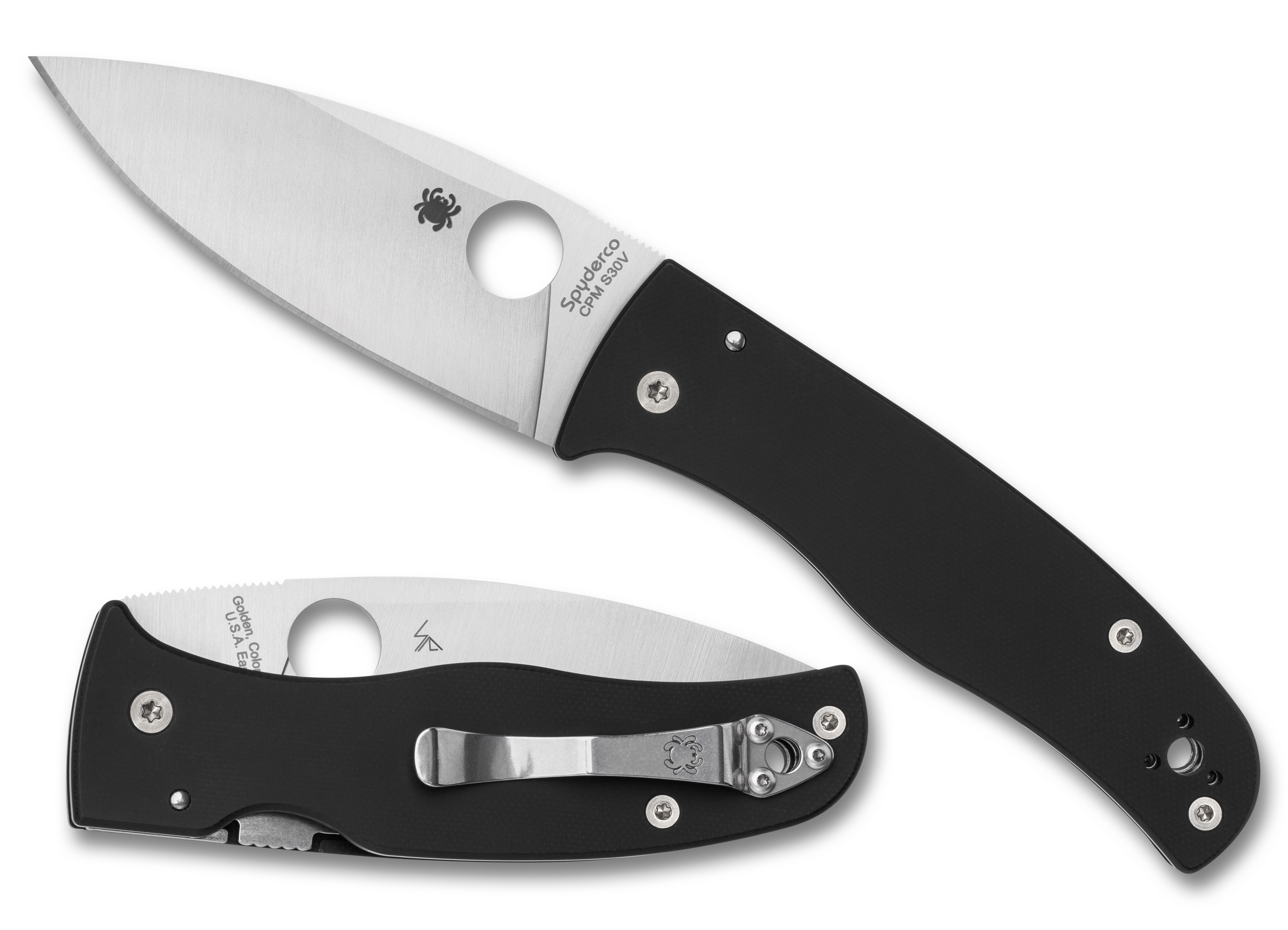 Spyderco Bodacious - Black G10 -  Satin CPM-S30V Blade - C263GP