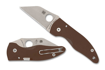 Spyderco MicroJimbo - Sprint Run - CPM-15V Blade - Compression Lock -  Brown G10 - C264GPBN15V