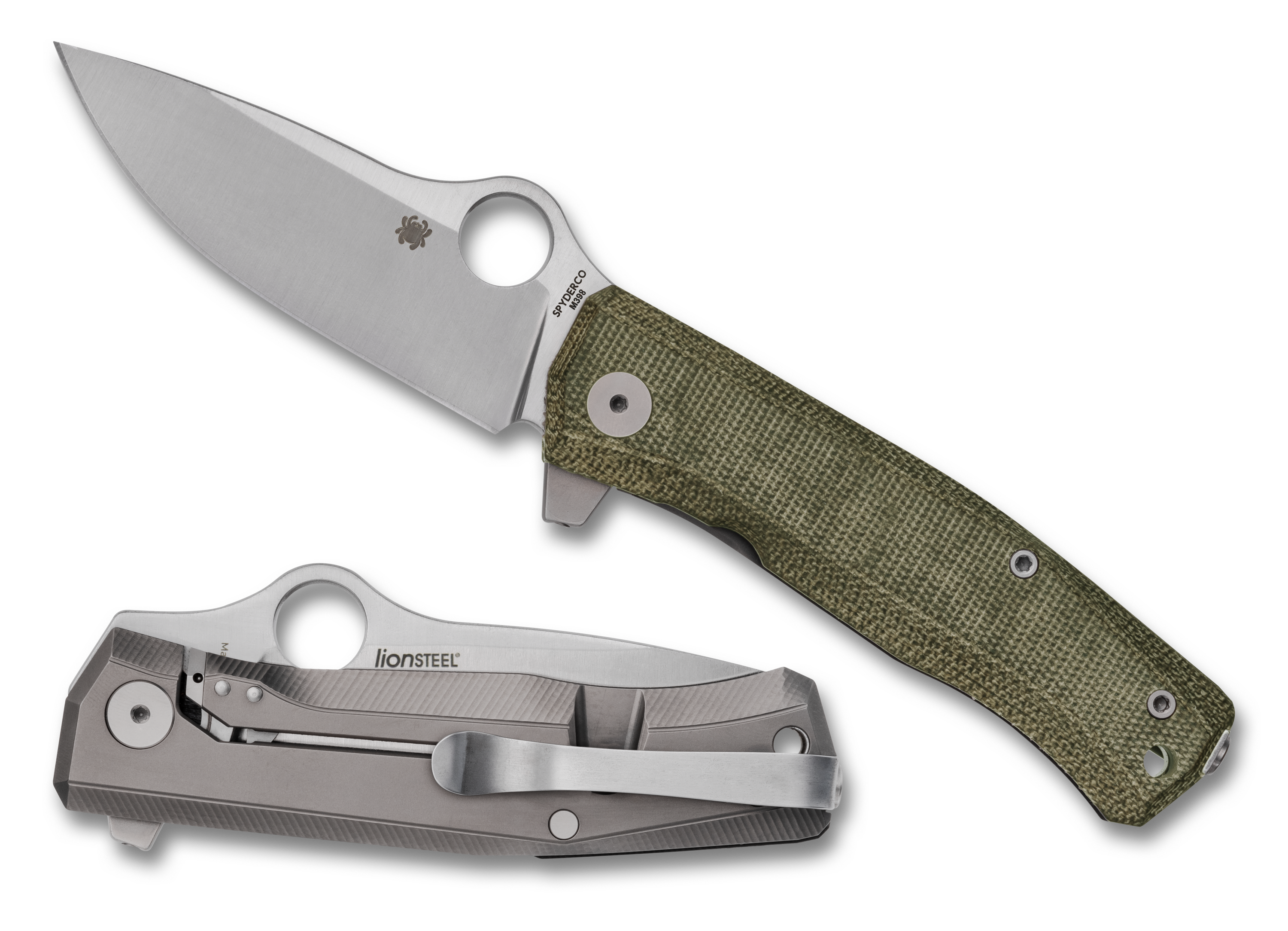 Spyderco SpyMyto - Flash Batch - Green Micarta & Titanium Framelock - M398 Blade - C265MTIP