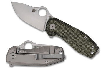 Spyderco SpyNano - Flash Batch - Green Micarta & Titanium Framelock - M398 Blade - C268MTIP