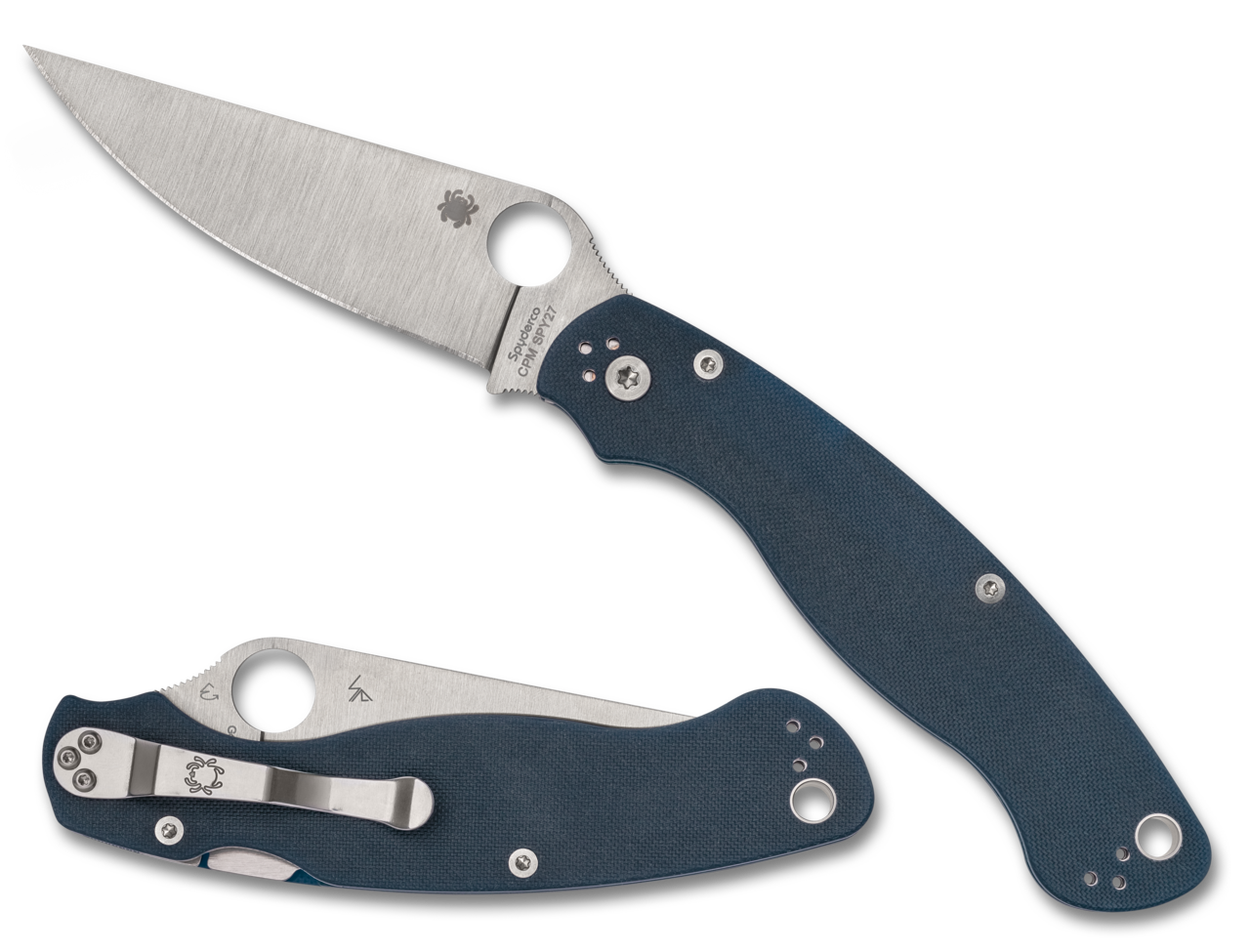 Spyderco Military 2 - CPM-SPY27 - Compression Lock - Blue G10 - C36GPCBL2