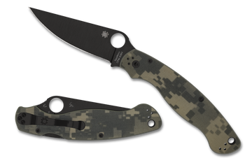 Spyderco Military 2 - Plain Edge DLC Blade - Compression Lock - Camo G10 - C36GPCMOBK2