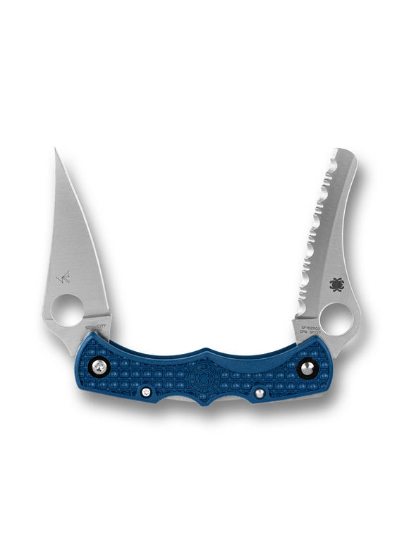 Spyderco Dyad Jr. Lightweight - Cobalt Blue FRN Handle - SPY27 Satin Blade - SPYDER-C39P&SCBL