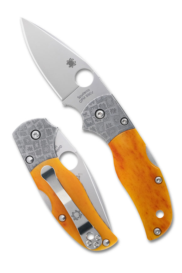 Spyderco Native 5 50th Anniversary - Amber Bone - S90V Blade - C41BA50TH