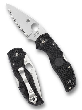 Spyderco Native 5 - Black FRN Handles - S30V Satin Serrated Blade - C41SBK5