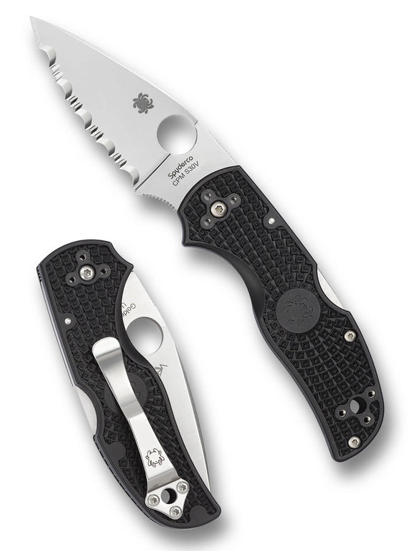 Spyderco Native 5 - Black FRN Handles - S30V Satin Serrated Blade - C41SBK5
