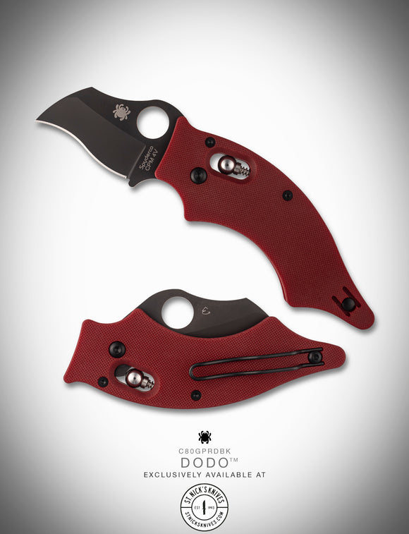 Spyderco Dodo - Red G10 - Black CPM-4V Blade - St. Nick's Knives Exclusive - C80GPRDBK