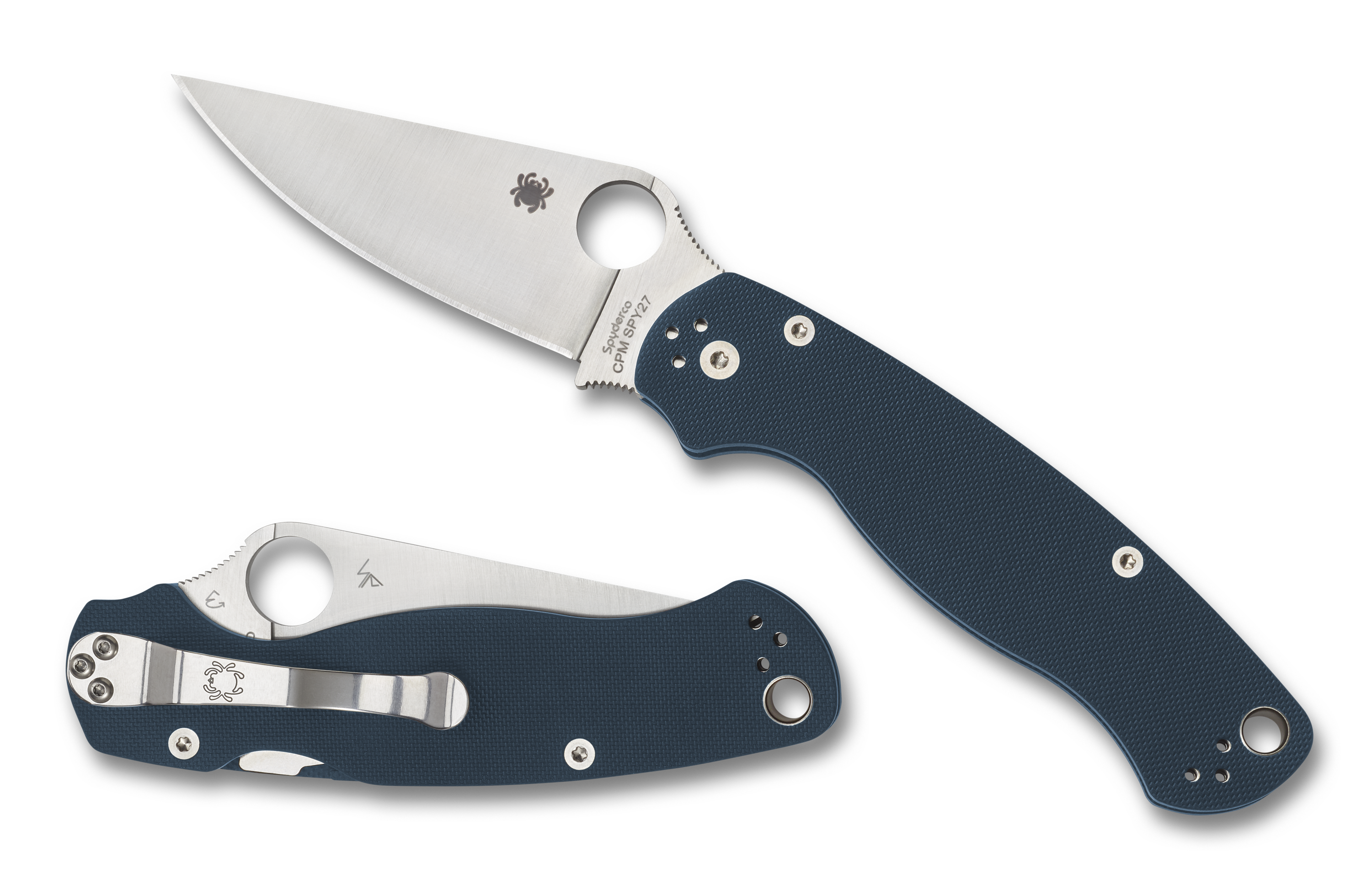 Spyderco Paramlitary 2 - Cobalt Blue G10 - CPM SPY27 - C81GPCBL2