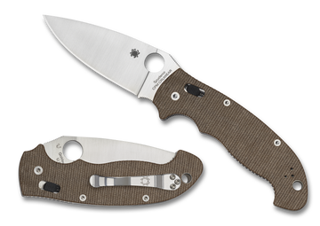 Spyderco Manix 2 XL - Brown Canvas Micarta - CPM CRUWEAR - C95MPCW2
