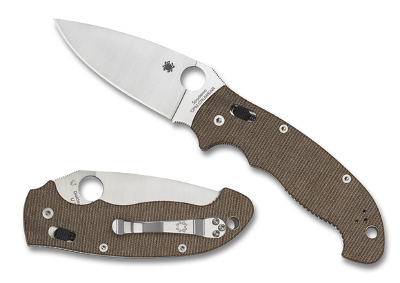 Spyderco Manix 2 XL - Brown Canvas Micarta - CPM CRUWEAR - C95MPCW2