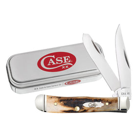 Case Tiny Trapper - Genuine Stag Handle w/tin - Tru-Sharp Steel - 10862 - SNK/WTO - Home Office